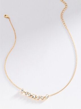 New! Anthropologie 14K Gold Plated Crystal Mix Necklace NWT